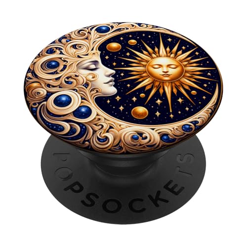 Mystische Sonne und Mond Himmlisches Yin Yang Mystische Ästhetik PopSockets Klebender PopGrip von Men Women Celestial Harmony Sun & Moon Yin Yang