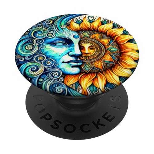 Mystische Sonne und Mond Himmlisches Yin Yang Mystische Ästhetik PopSockets Klebender PopGrip von Men Women Celestial Harmony Sun & Moon Yin Yang