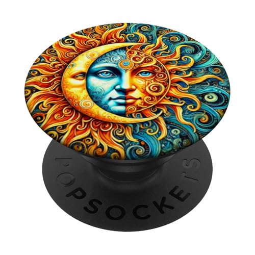 Mystische Sonne und Mond Himmlisches Yin Yang Mystische Ästhetik PopSockets Klebender PopGrip von Men Women Celestial Harmony Sun & Moon Yin Yang