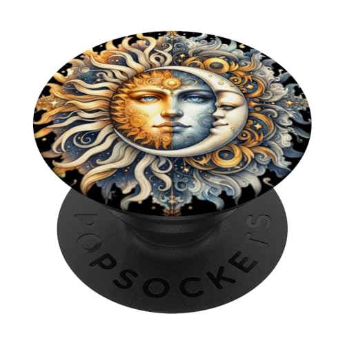 Mystische Sonne und Mond Himmlisches Yin Yang Mystische Ästhetik PopSockets Klebender PopGrip von Men Women Celestial Harmony Sun & Moon Yin Yang