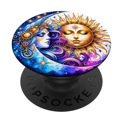 Mystische Sonne und Mond Himmlisches Yin Yang Mystische Ästhetik PopSockets Klebender PopGrip von Men Women Celestial Harmony Sun & Moon Yin Yang