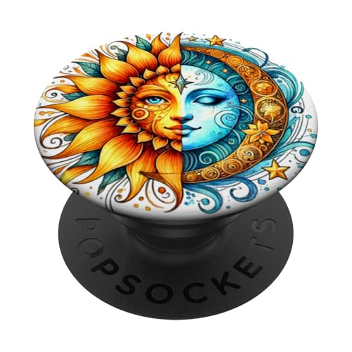 Mystische Sonne und Mond Himmlisches Yin Yang Mystische Ästhetik PopSockets Klebender PopGrip von Men Women Celestial Harmony Sun & Moon Yin Yang