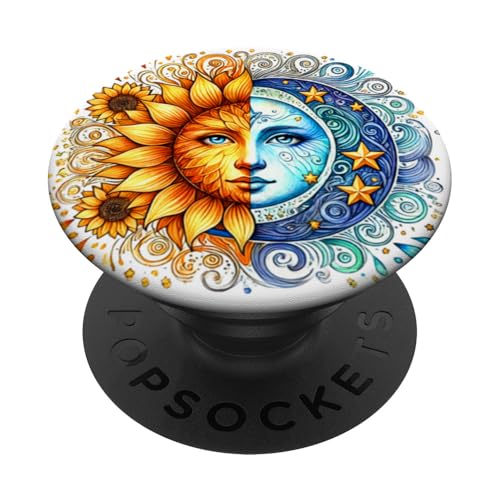 Mystische Sonne und Mond Himmlisches Yin Yang Mystische Ästhetik PopSockets Klebender PopGrip von Men Women Celestial Harmony Sun & Moon Yin Yang
