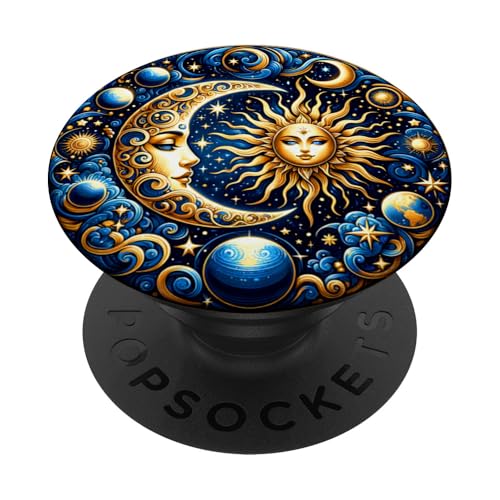 Mystische Sonne und Mond Himmlisches Yin Yang Mystische Ästhetik PopSockets Klebender PopGrip von Men Women Celestial Harmony Sun & Moon Yin Yang