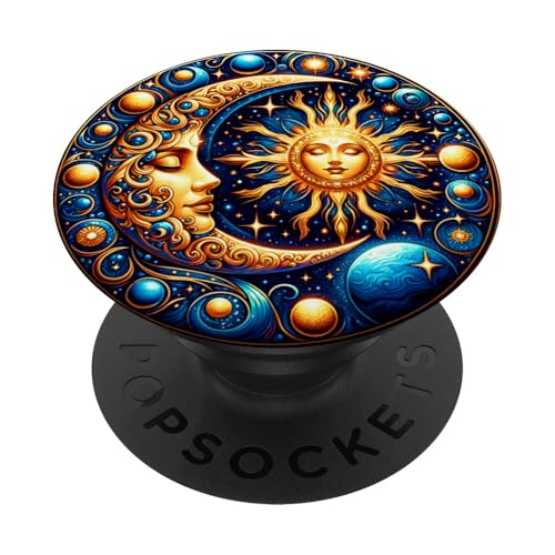 Mystische Sonne und Mond Himmlisches Yin Yang Mystische Ästhetik PopSockets Klebender PopGrip von Men Women Celestial Harmony Sun & Moon Yin Yang