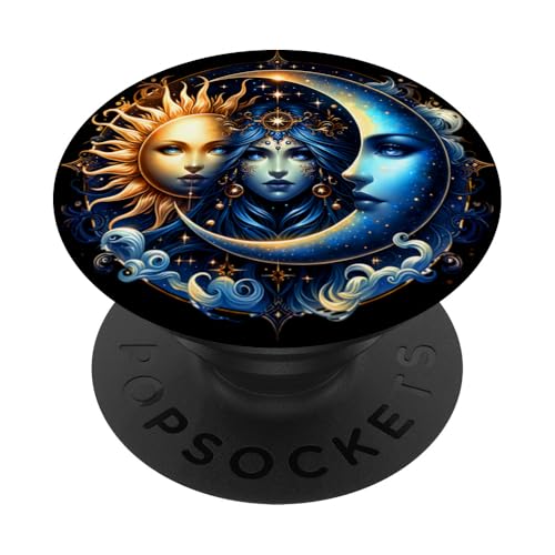 Mystische Sonne und Mond Himmlisches Yin Yang Mystische Ästhetik PopSockets Klebender PopGrip von Men Women Celestial Harmony Sun & Moon Yin Yang