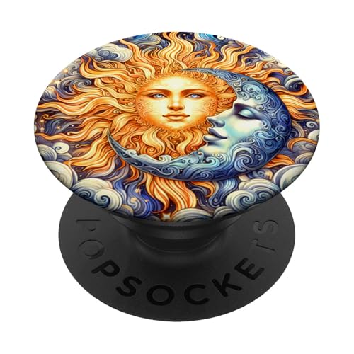 Mystische Sonne und Mond Himmlisches Yin Yang Mystische Ästhetik PopSockets Klebender PopGrip von Men Women Celestial Harmony Sun & Moon Yin Yang