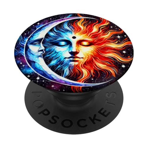 Mystische Sonne und Mond Himmlisches Yin Yang Mystische Ästhetik PopSockets Klebender PopGrip von Men Women Celestial Harmony Sun & Moon Yin Yang