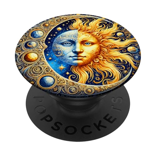 Mystische Sonne und Mond Himmlisches Yin Yang Mystische Ästhetik PopSockets Klebender PopGrip von Men Women Celestial Harmony Sun & Moon Yin Yang