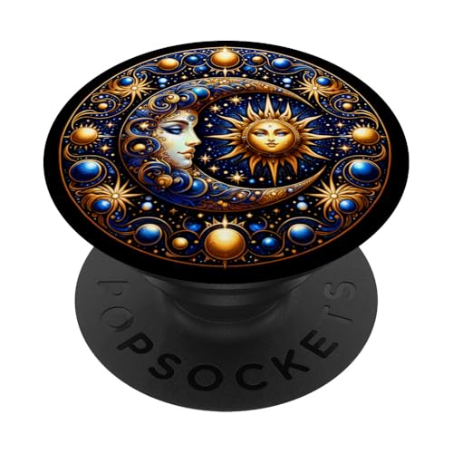 Mystische Sonne und Mond Himmlisches Yin Yang Mystische Ästhetik PopSockets Klebender PopGrip von Men Women Celestial Harmony Sun & Moon Yin Yang