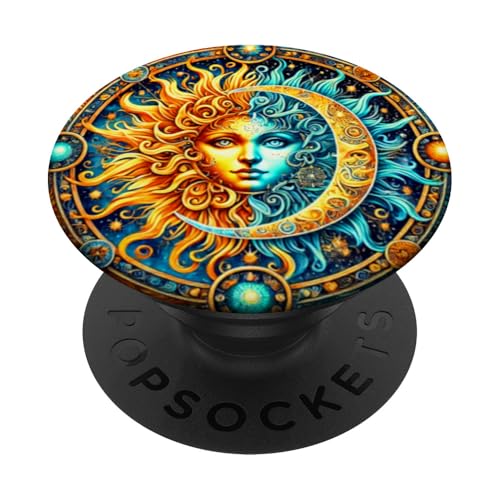 Mystische Sonne und Mond Himmlisches Yin Yang Mystische Ästhetik PopSockets Klebender PopGrip Mystische Sonne und Mond Himmlisches Yin Yang Mystische Ästhetik PopSockets Klebender PopGrip von Men Women Celestial Harmony Sun & Moon Yin Yang