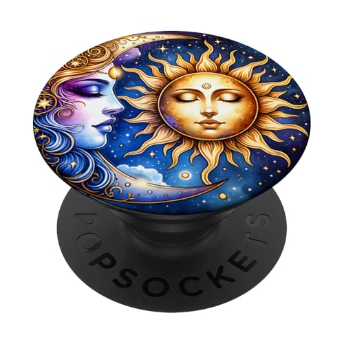 Mystische Sonne und Mond Himmlisches Yin Yang Mystische Ästhetik PopSockets Klebender PopGrip von Men Women Celestial Harmony Sun & Moon Yin Yang