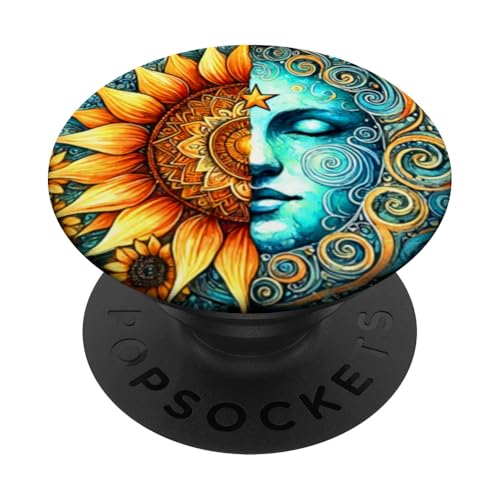 Mystische Sonne und Mond Himmlisches Yin Yang Mystische Ästhetik PopSockets Klebender PopGrip von Men Women Celestial Harmony Sun & Moon Yin Yang