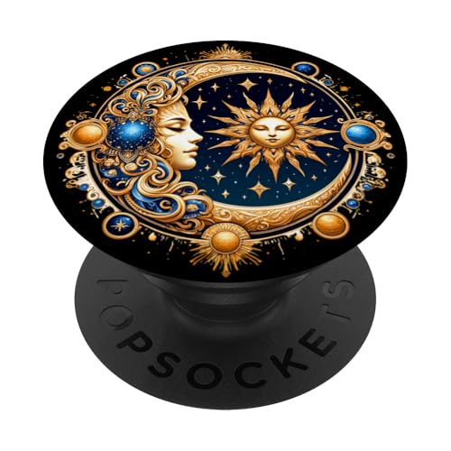 Mystische Sonne und Mond Himmlisches Yin Yang Mystische Ästhetik PopSockets Klebender PopGrip von Men Women Celestial Harmony Sun & Moon Yin Yang