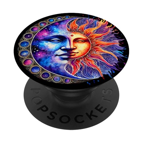 Mystische Sonne und Mond Himmlisches Yin Yang Mystische Ästhetik PopSockets Klebender PopGrip von Men Women Celestial Harmony Sun & Moon Yin Yang