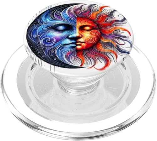 Mystische Sonne und Mond Himmlisches Yin Yang Mystische Ästhetik PopSockets PopGrip für MagSafe von Men Women Celestial Harmony Sun & Moon Yin Yang