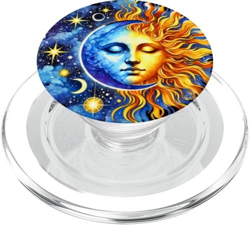 Mystische Sonne und Mond Himmlisches Yin Yang Mystische Ästhetik PopSockets PopGrip für MagSafe von Men Women Celestial Harmony Sun & Moon Yin Yang