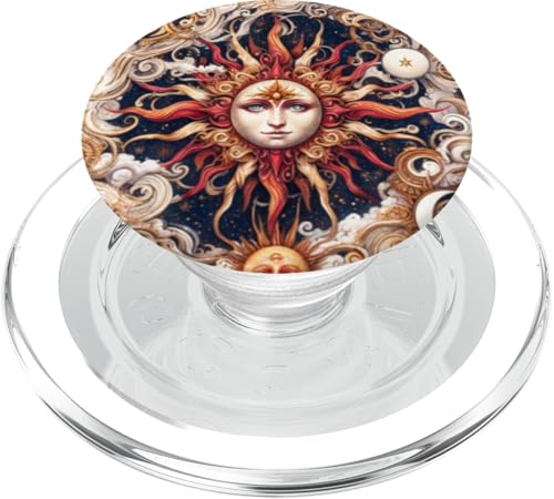 Mystische Sonne und Mond Himmlisches Yin Yang Mystische Ästhetik PopSockets PopGrip für MagSafe von Men Women Celestial Harmony Sun & Moon Yin Yang
