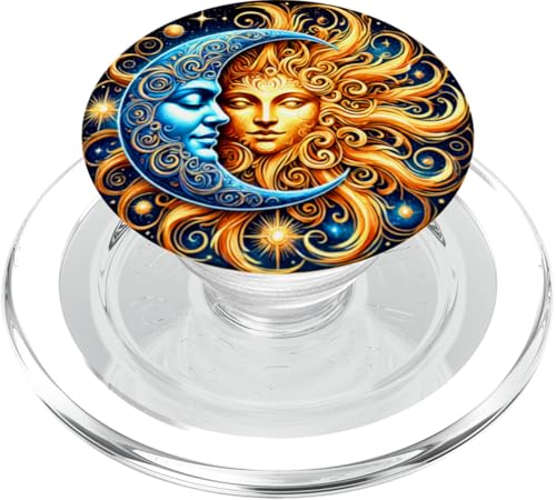 Mystische Sonne und Mond Himmlisches Yin Yang Mystische Ästhetik PopSockets PopGrip für MagSafe von Men Women Celestial Harmony Sun & Moon Yin Yang