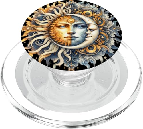 Mystische Sonne und Mond Himmlisches Yin Yang Mystische Ästhetik PopSockets PopGrip für MagSafe von Men Women Celestial Harmony Sun & Moon Yin Yang