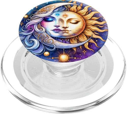 Mystische Sonne und Mond Himmlisches Yin Yang Mystische Ästhetik PopSockets PopGrip für MagSafe von Men Women Celestial Harmony Sun & Moon Yin Yang
