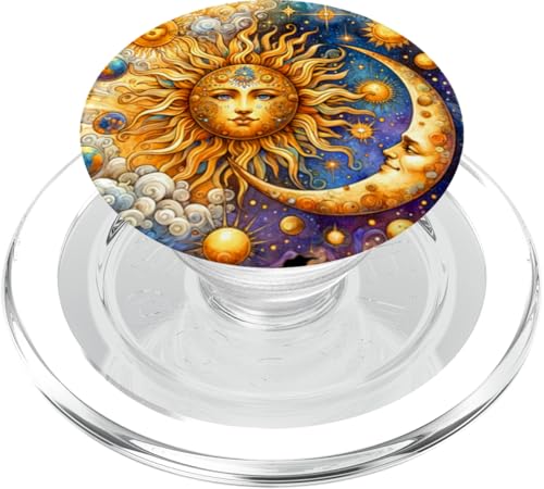Mystische Sonne und Mond Himmlisches Yin Yang Mystische Ästhetik PopSockets PopGrip für MagSafe von Men Women Celestial Harmony Sun & Moon Yin Yang