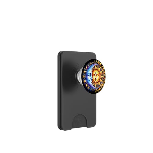 Mystische Sonne und Mond Himmlisches Yin Yang Mystische Ästhetik PopSockets PopWallet für MagSafe von Men Women Celestial Harmony Sun & Moon Yin Yang