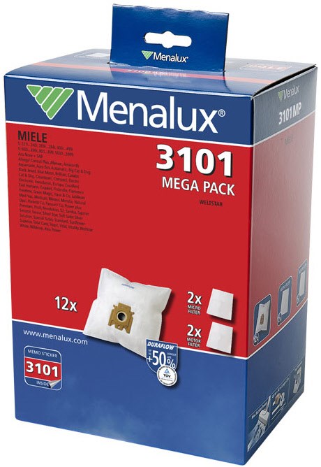 3101 MegaPack Duraflow Staubsaugerbeutel von Menalux