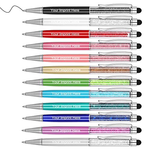 MengRan Personalisierte 2 in 1 Kristall Stylus Pen und Kugelschreiber mit Ihrem benutzerdefinierten Logo oder Text (mehrfarbig) von MengRan