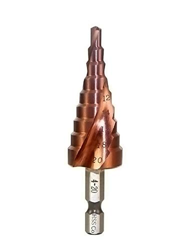 Mengshen Stufenbohrer 4-20mm HSS M35 Co Spiralflöte Sechskantschaft, Multifunktionales Bohrwerkzeug Cobalt Senkbohrungs Lochschneider zum Schneiden von Holz aus rostfreiem Stahl von Mengshen