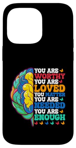 Du bist es wert, du wirst geliebt, du bist wichtig Hülle für iPhone 14 Pro Max Du bist es wert, du wirst geliebt, du bist wichtig Hülle für iPhone 14 Pro Max von Mental Health Awareness Ribbon & Items Gifts DMTRY
