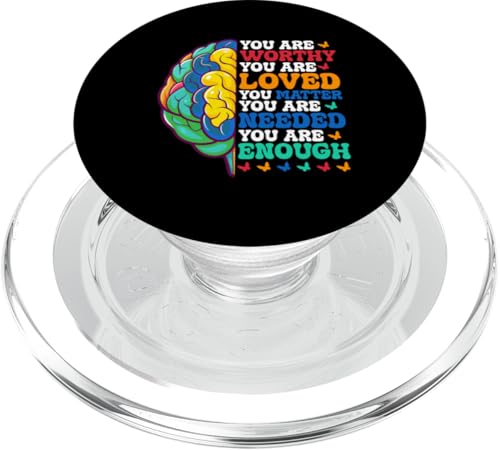 Du bist es wert, du wirst geliebt, du bist wichtig PopSockets PopGrip für MagSafe Du bist es wert, du wirst geliebt, du bist wichtig PopSockets PopGrip für MagSafe von Mental Health Awareness Ribbon & Items Gifts DMTRY