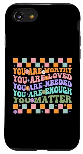 Du bist würdig, du wirst geliebt, du wirst gebraucht Hülle für iPhone SE (2020) / 7 / 8 von Mental Health Awareness Ribbon & Items Gifts DMTRY