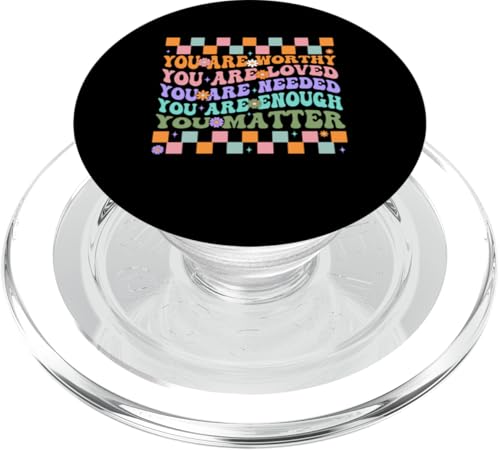 Du bist würdig, du wirst geliebt, du wirst gebraucht PopSockets PopGrip für MagSafe Du bist würdig, du wirst geliebt, du wirst gebraucht PopSockets PopGrip für MagSafe von Mental Health Awareness Ribbon & Items Gifts DMTRY