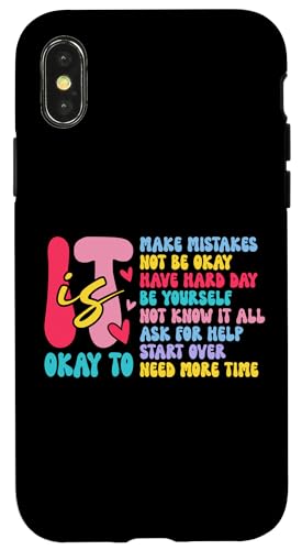 Es ist okay, Fehler zu machen, nicht in Ordnung zu sein Hülle für iPhone X/XS Es ist okay, Fehler zu machen, nicht in Ordnung zu sein Hülle für iPhone X/XS von Mental Health Awareness Ribbon & Items Gifts DMTRY