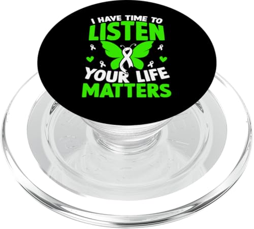 Ich habe Zeit zuzuhören, dass dein Leben wichtig ist PopSockets PopGrip für MagSafe von Mental Health Awareness Ribbon & Items Gifts DMTRY