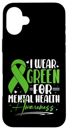 Ich trage Grün, um auf psychische Gesundheit aufmerksam zu machen Hülle für iPhone 16 Plus Ich trage Grün, um auf psychische Gesundheit aufmerksam zu machen Hülle für iPhone 16 Plus von Mental Health Awareness Ribbon & Items Gifts DMTRY