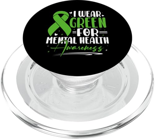 Ich trage Grün, um auf psychische Gesundheit aufmerksam zu machen PopSockets PopGrip für MagSafe Ich trage Grün, um auf psychische Gesundheit aufmerksam zu machen PopSockets PopGrip für MagSafe von Mental Health Awareness Ribbon & Items Gifts DMTRY