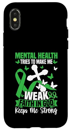 Psychische Gesundheit versucht mich schwach zu machen Der Glaube an Gott hält mich Hülle für iPhone X/XS Psychische Gesundheit versucht mich schwach zu machen Der Glaube an Gott hält mich Hülle für iPhone X/XS von Mental Health Awareness Ribbon & Items Gifts DMTRY
