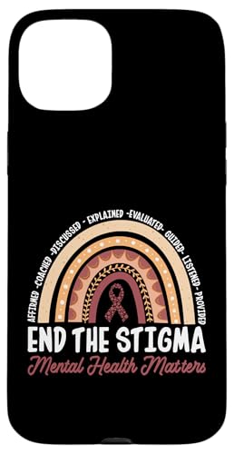 Schluss mit dem Stigma Psychische Gesundheit ist wichtig Hülle für iPhone 15 Plus von Mental Health Awareness Ribbon & Items Gifts DMTRY