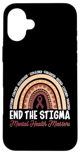 Schluss mit dem Stigma Psychische Gesundheit ist wichtig Hülle für iPhone 16 Plus von Mental Health Awareness Ribbon & Items Gifts DMTRY