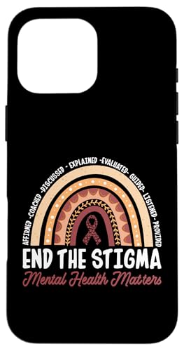 Schluss mit dem Stigma Psychische Gesundheit ist wichtig Hülle für iPhone 16 Pro Max von Mental Health Awareness Ribbon & Items Gifts DMTRY