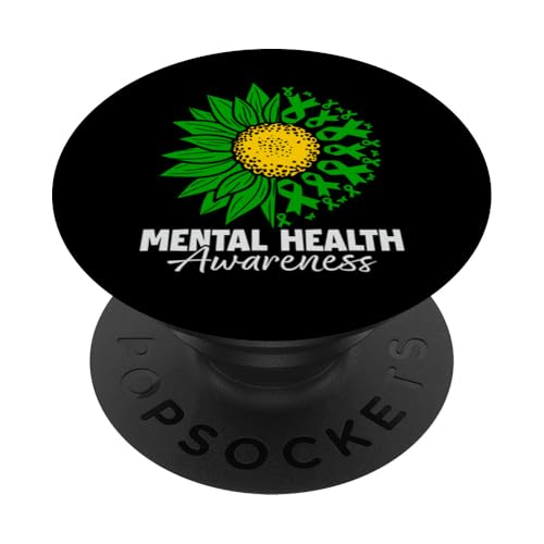 Sonnenblume für psychische Gesundheit PopSockets Klebender PopGrip Sonnenblume für psychische Gesundheit PopSockets Klebender PopGrip von Mental Health Awareness Ribbon & Items Gifts DMTRY