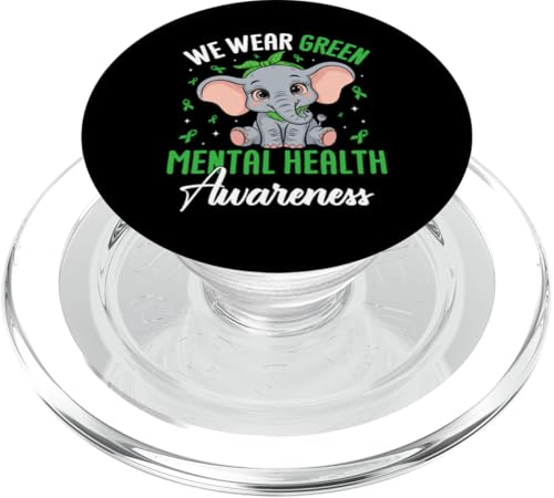 Wir tragen ein umweltfreundliches Bewusstsein für psychische Gesundheit PopSockets PopGrip für MagSafe von Mental Health Awareness Ribbon & Items Gifts DMTRY