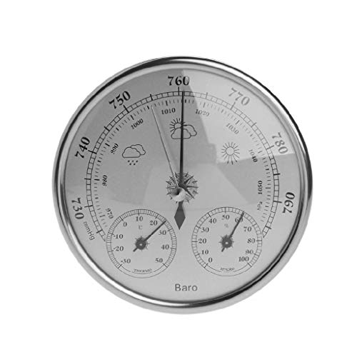 Mentin 130 mm 3 in 1 Luftdruck Temperatur Hygrometer Wetterstation Barometer Folie Metallbox Barometer von Mentin