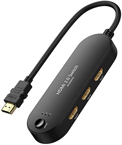 Meofia HDMI-Splitter 4K @60Hz HDMI-Schalter, verbesserter Meofia HDMI-Splitter 3-in-1-Ausgang für 3D 1080P HDR, 3-Wege-HDMI-Schalter 4K-HDMI-Umschalter für DVD, HD-DVD, Blu-ray, MacBook, XBOX, PS3, PS von Meofia