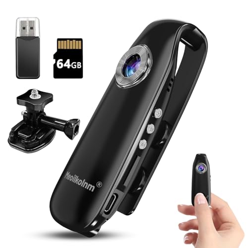 Mini-Körperkamera mit Audio- und Videoaufnahme, 1080p, 64 GB, Bewegungserkennung, Videorecorder, tragbarer POV-Camcorder mit Magnettasche, tragbarer DV für Radfahren, Haustiere, Spaziergänge, Reisen Mini-Körperkamera mit Audio- und Videoaufnahme, 1080p, 64 GB, Bewegungserkennung, Videorecorder, tragbarer POV-Camcorder mit Magnettasche, tragbarer DV für Radfahren, Haustiere, Spaziergänge, Reisen von Meoilkolnm