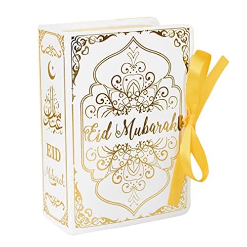 Eid Mubarak Favor Boxen Ramadan Treat Box Candy Box mit goldenem Band Eid Party Dekor 12pcs Weiß Eid Mubarak Favor Boxen Ramadan Treat Box Candy Box mit goldenem Band Eid Party Dekor 12pcs Weiß von Meooyo