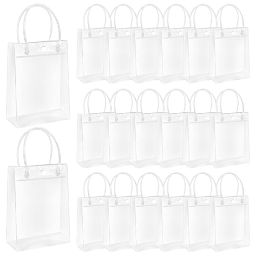 Klare Taschen für Gefälligkeiten 20pcs 5.7x6.7x2, 8in klare Geschenktüten mit Griffen für 18 kg Ladung wiederverwendbarer PVC -Tasche für Hochzeits Babyparty Geburtstag Weihnachten Klare Taschen für Gefälligkeiten 20pcs 5.7x6.7x2, 8in klare Geschenktüten mit Griffen für 18 kg Ladung wiederverwendbarer PVC -Tasche für Hochzeits Babyparty Geburtstag Weihnachten von Meooyo