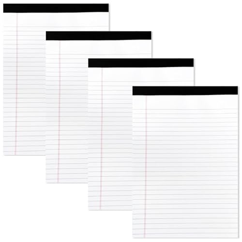 Meooyo 4pcs weiße Rechtspads, 8, 4 x 11, 7 Zoll breit geregeltes Legal Pad, 50 Blätter Schreibblock, Tränennotierblätter für Büroschule Haushaltsvorräte Meooyo 4pcs weiße Rechtspads, 8, 4 x 11, 7 Zoll breit geregeltes Legal Pad, 50 Blätter Schreibblock, Tränennotierblätter für Büroschule Haushaltsvorräte von Meooyo
